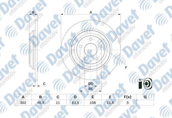 BOSCH 0986479F79 Arka Fren Diski Ford Focus Kuga 07-15=>